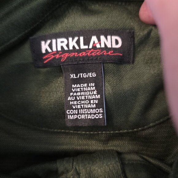 Kirkland Pullover Mens XL Green Camo Quarter Zip Sweater Performance Recycled - Picture 9 of 14